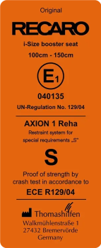 RECARO Axion 1 Reha test